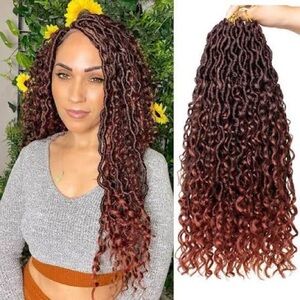 Curly Ombre Brown Hair Extensions ginger color free gift buy 4 get 2 free !!!